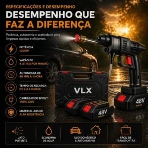 Lavadora Portátil Lava Jato De Alta Pressão 2 Baterias - Imagem 5