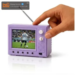 Mini Tv Portátil Retrô, Tela Usb Hd Recarregável De 2,4. - Imagem 1