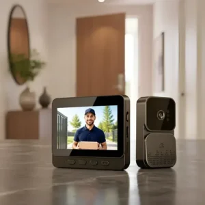 Vídeo Porteiro Campainha com Áudio Monitor Sem Fio Interfone Bidirecional Wireless Hd Cor Cinza-escuro Casa Segura VLX - Imagem 7