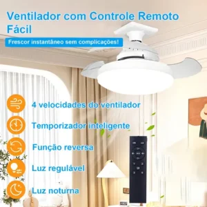 Ventilador De Teto Fansvento Com Luz 30cm Controle Remoto - Imagem 7