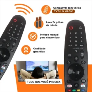 Controle Remoto Para Smart Tv LG An-mr19ba Thinq Ai Magic An-mr21ga 4k Audiogeek Comando De Voz E Mouse Com Controle Por Movimento Oled Qled Enveloz Com Pilhas - Imagem 4