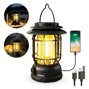 Lanterna Lampião Com Led C/ Placa Solar Recarregável - Imagem 3