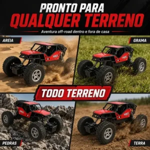 Carrinho Controle Remoto Rally Jipe Max Carro Grande Bateria Recarregavel Off Road Com Amortecedores 4x4 Brinquedo Kizumba - Imagem 3