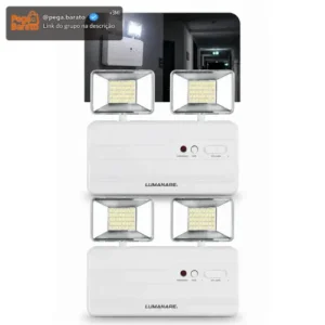 Kit Com 2 Luminária De Emergência Led 2200 Lumens 20W Potente Forte Profissional Recarregável 127/220v Bivolt 6h - Imagem 1