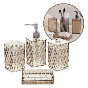 Kit De Banheiro Luxo 4 Utensilios De Lavabo Plasutil Casa - Imagem 2