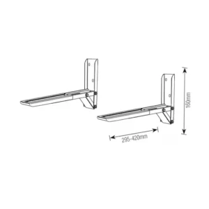 Suporte Para Microondas E Forno Elétrico Ajustável De Parede Branco Aço Carbono 30kg Dion Df2 - Imagem 3