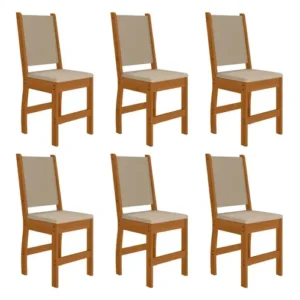 Kit 6 Cadeiras Estofadas Reforçadas Para Mesa Sala De Jantar - Blue Moby - Imagem 6
