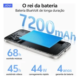 Smartphone Jovi Y31 512GB 16GB RAM (8+8GB RAM expansível) Câmera 50mp Bateria 7200mah - Preto - Imagem 3