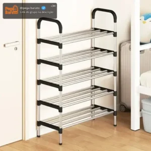 Rack Vertical Sapateira 5 Prateleiras 15 Pares Aço Inox Cor - Imagem 1