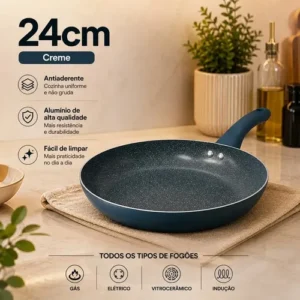 Frigideira Antiaderente THL HOME Cerâmica Azul 24cm Para os Tipos de Fogão - Imagem 2
