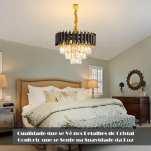 Lustre De Teto Cristal 40cm Para Sala De Jantar E Quarto - Imagem 5