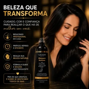 Shampoo Cation Preto Ou Castanho 400ml - Cobre Fios Brancos - Imagem 4
