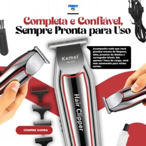 Maquina Acabamento Cortar Cabelo Barba E Pelos Kemei 032 - Imagem 5