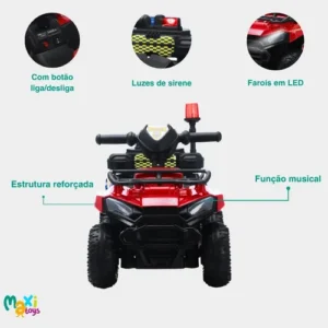 Carro Elétrico Infantil Policial 6v Frente/Ré Maxi Toys - AZUL - Imagem 11