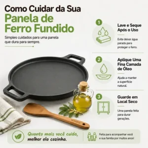 Frigideira De Ferro Fundido 28cm Para Bifes E Grelhados - Imagem 9