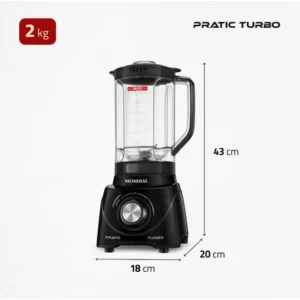 Liquidificador Pratic Turbo L-98-b Preto 550w Mondial - Imagem 5