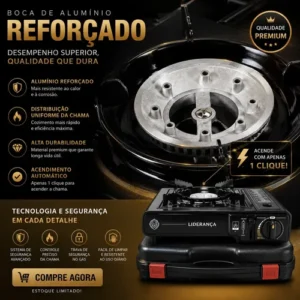 Kit Fogareiro Fogão Portátil Camping Pesca + Acessórios - Imagem 4