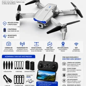 Drone Pro Full Hd Dobrável Wi-fi Câmera Completo 2 Baterias - Imagem 5