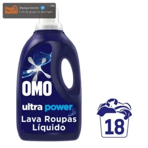 Omo Lava Roupas Líquido com tecnologia de remoção de manchas Ultra Power 1,8 L - Imagem 1