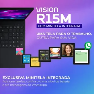 Notebook Positivo Vision R15M com Minitela, AMD Ryzen 3, 8GB de RAM e SSD de 256GB - Imagem 5