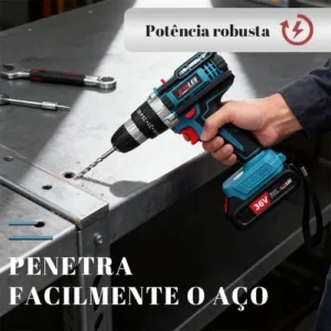 Parafusadeira E Furadeira À Bateria 36v Sem Fio Bivolt Azul-celeste 50hz/60hz 127/220v - Imagem 7