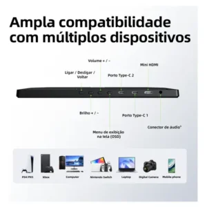 Monitor Gamer Bettdow Full Hd Ips 15.6 Polegadas Com Suporte - Imagem 7