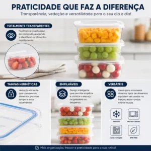 Kit 10 Potes Marmita Fitness 300ml Bpa Free Microondas - Imagem 8