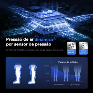 Bota De Compressão Pneumática Massageador Eletrico Easezen G - Imagem 11
