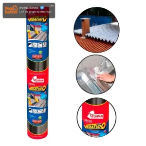 Manta Asfáltica 90cm Auto Adesiva Aluminizada Fita Vedatudo Multiuso Telhado - Dryko X Lupan - Imagem 1