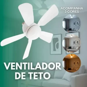 Ventilador de Teto Kaprot Silencioso 6 Pás LED Controle Remoto Diâmetro 42cm - Imagem 3