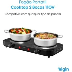 Fogão Cooktop Elétrico Elgin 2 Bocas Preto - Imagem 4