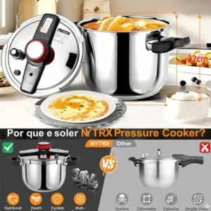 Panela de Pressão Profissional SHANYIN de Alumínio 6 L com Fechamento Externo para Indução e Gás - Imagem 13