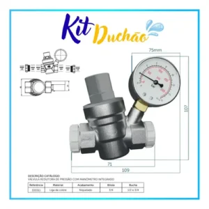 Kit Pressurizador Valvula Redutora De Pressao Com Duchao - Imagem 8