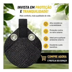 Tela Sombrite 90% Alças Reforçadas Toldo Garagem Piscinas - Imagem 4