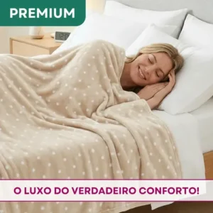 Cobertor Casal Poá 2,00x1,80 Manta Luxo Toque Extra Macio Efeito Aveludado Sofá Cama Decoração Premium Cor Bege - Imagem 8