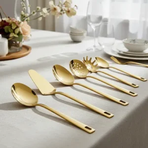 Kit Faqueiro Dourado Luxo Jogo Talheres Inox 11 Pçs - Imagem 3