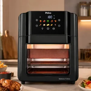 Philco PAF15C Fritadeira Air Fryer Oven 15 Litros Revestimento Redstone Porta Removível Luz Interna 10 Funções Preta - Imagem 10