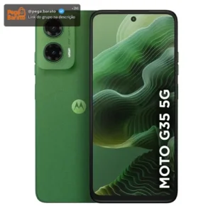 Smartphone Motorola Moto g35 5G - 128GB 12GB (4GB RAM+8GB Ram Boost) e Camera 50MP com AI NFC Tela 6.7" com Superbrilho - Verde - Vegan Leather - Imagem 1