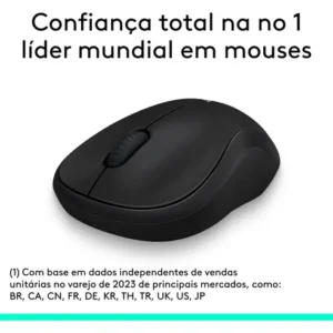 Mouse M185 Sem Fio A Pilha Usb Mini Receiver Preto Logitech Preto - Imagem 3