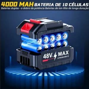 Soprador De Folhas Elétrico Bateria Jardinagem Portatil 48v - Imagem 2