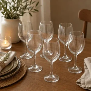Jogo 6 Taças Vidro Vinho Tinto Agua Mesa Posta Premium - Imagem 8