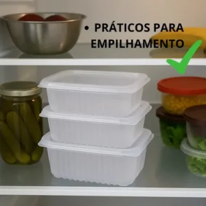 144un Pote Descartável 500ml Freezer Microondas Marmita Cristal - Imagem 9