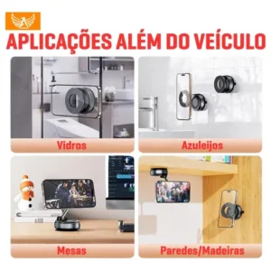 Suporte Celular Carro Magnético Rotativo 360dobrável Ventosa - Imagem 11