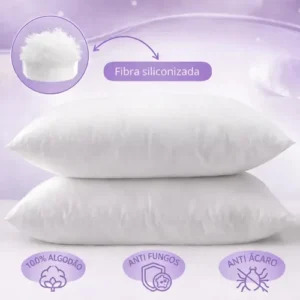 Kit 02 Travesseiro Antialérgico Pluma De Ganso 70cm X 50cm Cor Branco - Imagem 5