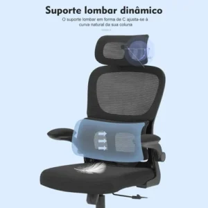 Cadeira Escritório Ergonômica Giratória com Apoio Lombar da Python Fly - Imagem 5