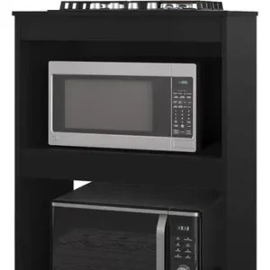 Balcão Adriana para Cooktop e Micro-ondas 75cm, Preto – AJL Móveis - Imagem 2