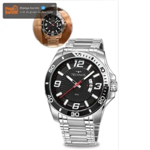 Relógio Technos Masculino Analógico Prata Aço Inox Original - Imagem 1