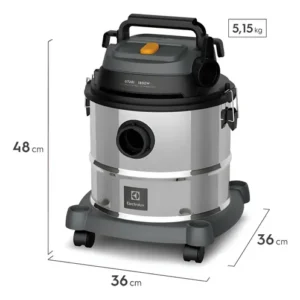 Aspirador Pó e Água Electrolux função Sopro Compacto Líquidos Químicos Inox 1800W 20L total 15L útil protetor térmico GT20i - Imagem 5