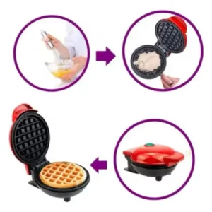 Mini Máquina De Fazer Waffle Panqueca Portátil Elétrica 110v - Imagem 6