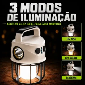 Lampião Lanterna Led Recarregável Usb 2 Em 1 Camping E Pesca - Imagem 3